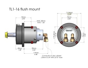 Pompă de guvernare hidraulică Hydrodrive TL1-16 (16cc) pentru motoare de până la 90 CP – Componentă marină originală pentru sisteme MF75W și MF90W, presiune de 70 bari, pregătită pentru Pro Trim, fitinguri incluse.