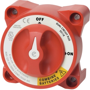 Selector Baterii Blue Sea e-Series Dual Circuit Plus 350A, 3 Poziții, 32V