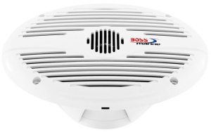 Set 2 Boxe Boss Marine MR6W (180W) – Difuzoare albe de 6.5 inch cu protecție anti-coroziune și tweeter Mylar Dome pentru o fidelitate audio superioară pe ambarcațiuni.