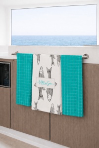 Set 3 Șervete de Bucătărie Vitamin Acqua Marine Business, Bumbac Absorbant