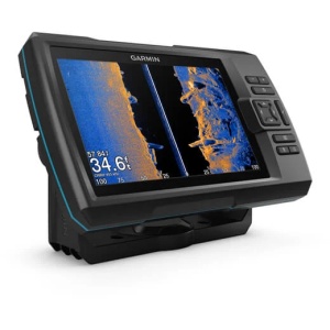 Garmin Striker Vivid 5CV fishfinder compact de 5 inch cu traductor GT20 și sonar CHIRP ClearVü pentru pescuit precis.