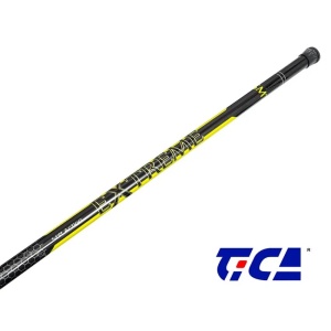 Noua serie de vergi accesibile Tica Extreme fabricate din carbon High Modulus 30T, dotate cu vârf hibrid mixt din carbon tubular și solid, cu acțiune rigidă Stiff și blank rezistent, disponibile în lungimi de 5m, 6m și 7m.