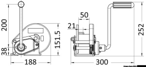 Vinci Manual Osculati Rock 680kg – Design compact cu finisaj epoxy negru, bandă de 6m inclusă și sistem de auto-blocare certificat pentru siguranță maximă la mal.
