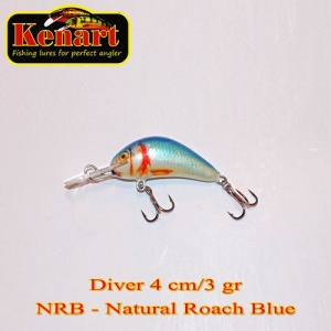 Vobler Kenart Diver 4cm 3g Floating Natural Roach Blue