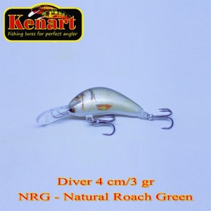 Vobler Kenart Diver 4cm 3g Floating Natural Roach Green