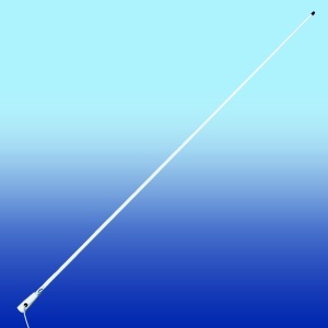 Antena VHF marina Glomex RA112 Classic Series 1.5m din fibra de sticla alba cu ferula filet 1"x14 si cablu coaxial 4.5m.
