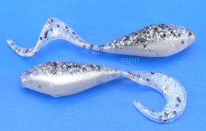 Bass Assassin Curly Shad 5cm Salt'n Pepper Silver Phantom - Img 2