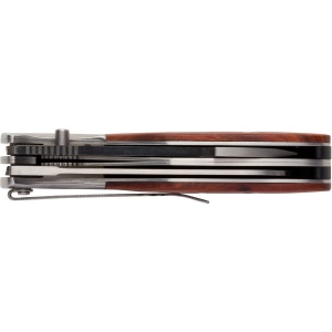 Briceag Browning Hunt 'N Gut Hardwood – Sistem cu 2 lame din oțel inox 8Cr, lamă de 89mm, mâner ergonomic din lemn maro finisat.