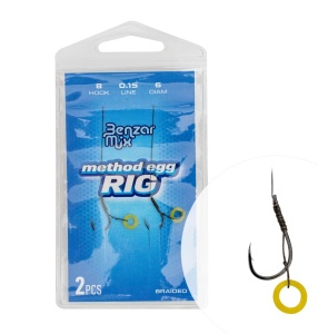 Carlige Legate Benzar Method Egg Rig Braided 2buc/plic
