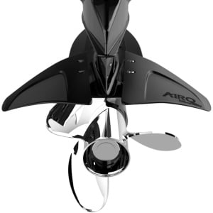 Hydrofoil StingRay AIRO-1 pentru motoare de 4 - 350 CP – Stabilizator nautic din 2 piese fabricat în SUA, instalare rigidă 4-Drill și nivel mediu de ridicare a prorei.