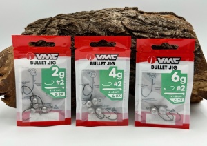 Jig VMC Bullet Jig Nickel nr. 2 cu cap hidrodinamic tip glonț și cârlig din oțel Vanadium pentru năluci mici.