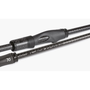 Lansetă Rapture Black Cross 2.43m 28g cu blanc din carbon SX4Nano, acțiune Extra-Fast și inele Fuji K Alconite, ideală pentru pescuit modern cu năluci în apă dulce și sărată.