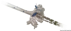 Linie de ancoră de 30m Osculati cu inserție din plumb și rodantă PVC – Paramă maritimă din poliester de 10mm sau 12mm, lestată pe ultimii 10 metri cu greutate integrată de plumb (3kg / 4kg), ideală ca înlocuitor de lanț pentru ancorarea silențioasă și pro