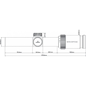 Lunetă Kite Optics K6 HD 1-6×24 IRA4i, tub 30mm, reticul iluminat 4A, zoom 6x și sistem inteligent APC pentru eficiență și precizie la vânătoare.