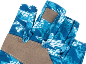 Manusi Favorite Solar Fishing Gloves 5 Cut White and Blue - Img 4