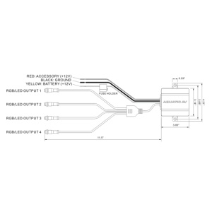 Modul Control RGB Aquatic AV RG100 – Controler inteligent de 5A pentru sisteme de iluminare LED marine, cu gestionare prin Bluetooth și suport pentru până la 32 de boxe.