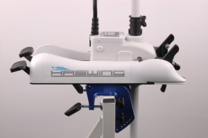 Motor trolling Haswing Cayman B 80lb GPS White – montaj pe prova, control wireless și funcție de ancorare electronică
