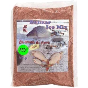 Nada Benzar Ice Mix 500g – nadă premium pentru apă rece, cu chironomus și mirodenii, atracție puternică și colare excelentă pentru pescuit staționar și feeder