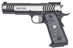 Pistol Airsoft CO2 Umarex Ruger SR1911 SLV-BLK 1,3J Full Metal cu blowback si catari fibra optica.