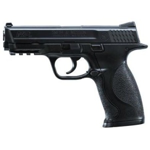 Pistol airsoft CO2 Umarex Smith & Wesson M&P 40 6mm cu culată metalică, energie 2J și încărcător de 15 BB.