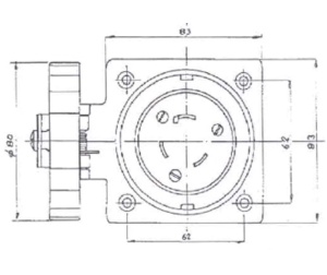 Priză marină 220V/30A Osculati din Inox 316 – Conector premium cu protecție IP56 și contacte argintate pentru alimentare sigură de la mal.