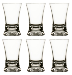 Set de 6 păhărele de shot de 50ml transparente de la Marine Business, fabricate din Tritan incasabil, ideale pentru ambarcațiuni și iahturi.