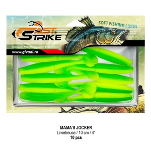 Shad Fast Strike Mama's Jocker 10cm cu corp segmentat și silicon impregnat cu aromă