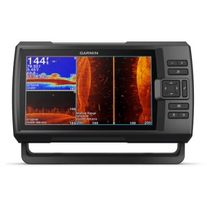 Garmin Striker Vivid 9SV fishfinder de 9 inch cu traductor GT52 și sonar CHIRP SideVü ClearVü pentru pescuit precis.