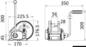 Vinci Manual Osculati Rock 1135kg – Putere extremă cu raport 11:1, șufă metalică de 10m și finisaj epoxy rezistent la coroziune marină, dotat cu autofrână pentru siguranță totală.