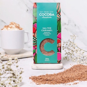 Fulgi de ciocolata belgiana cu lapte si caramel sarat 250G - Img 8