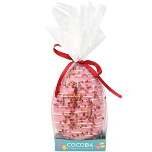Ou gigant de ciocolata alba cu capsuni si frisca 250G