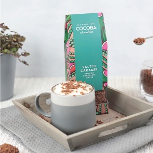 Fulgi de ciocolata belgiana cu lapte si caramel sarat 250G - Img 3