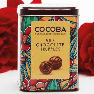 Trufe de ciocolata cu lapte in cutie metalica 120G