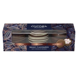 Set 3 sfere de ciocolata cu bezele si aroma de alcool 150G - Img 4