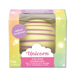 Unicorn Sfera de ciocolata alba cu bezele 50G - Img 6