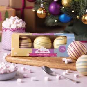 Unicorn Set 3 sfere de ciocolata alba cu bezele 150G - Img 5