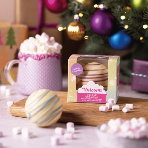 Unicorn Sfera de ciocolata alba cu bezele 50G - Img 7