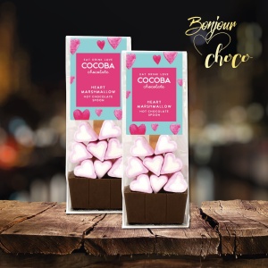 Lingura ciocolata cu lapte si bezele inimioara 50G