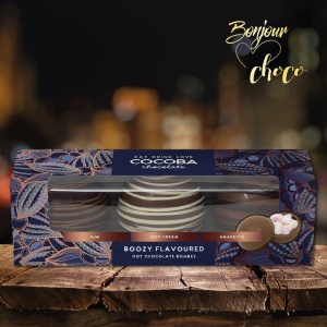 Set 3 sfere de ciocolata cu bezele si aroma de alcool 150G