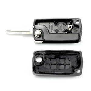 Citroen / Peugeot 206 - Carcasa tip cheie briceag cu 2 butoane si suport baterie - Img 2