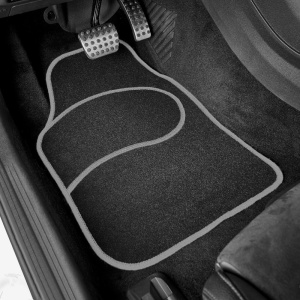 Set covorașe auto textile universale Carguard 64 x 44 cm | 44 x 29 cm - negru - gri - Img 3