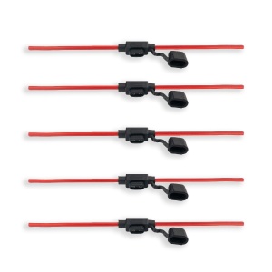 Set suport siguranță auto tip MINI (11x8.6mm) etanșe Carguard - 5 buc – cablu 22 cm cupru 1 mm² – max 15A - Img 3