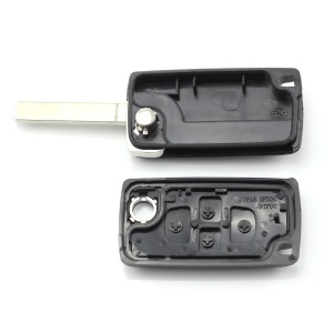 Citroen / Peugeot - Carcasa tip cheie briceag cu 4 butoane, fara suport baterie, lama tip HU83-SH4 - Img 2