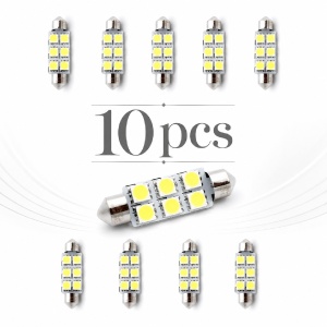 Pachet 10 Leduri auto Sofit 41mm 1.5 W Carguard