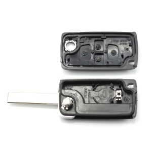 Citroen / Peugeot - Carcasa tip cheie briceag cu 4 butoane si suport baterie, lama tip VA2-SH4 - Img 2
