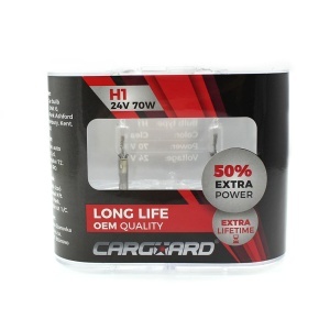 Set de 2 becuri Halogen 24V - H1, 70W, +50% Intensitate - LONG LIFE - CARGUARD - Img 3