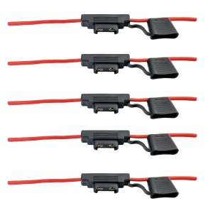 Set suport siguranță auto tip MAXI (30x34mm) etanșe Carguard - 5 buc - – cablu 30 cm cupru – max 40A - Img 3