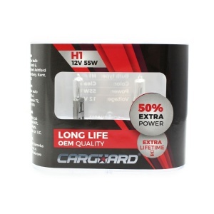 Set de 2 becuri Halogen H1, 55W, +50% Intensitate - LONG LIFE - CARGUARD - Img 3