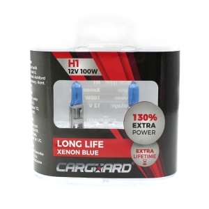 Set de 2 becuri Halogen H1, 100W +130% Intensitate - LONG LIFE - CARGUARD - Img 1