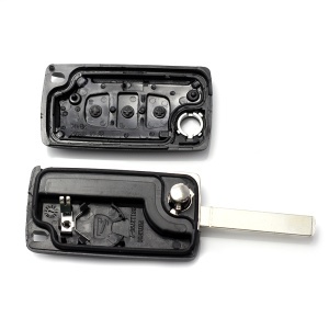 Citroen / Peugeot 307 - Carcasa tip cheie briceag cu 3 butoane, lama VA2-SH3, fara suport baterie - Img 2